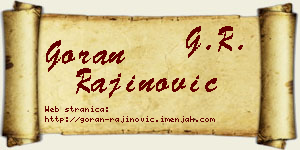 Goran Rajinović vizit kartica